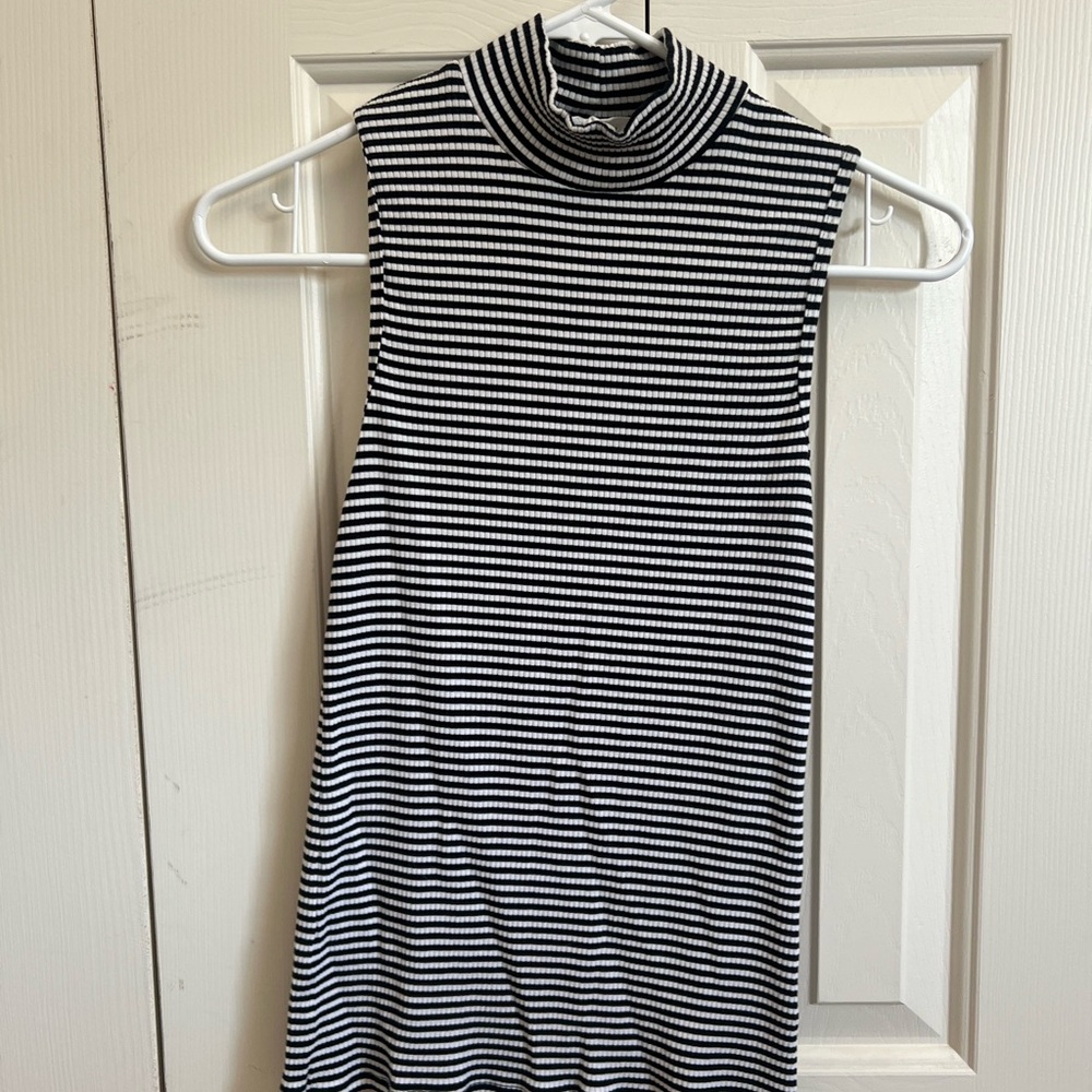 Athleta Striped Black and White Top